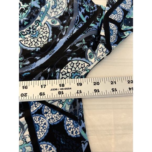 Cato Womens Blue Bohemian Floral Blouse Size XS Chiffon Hem Fairy Romantic - Picture 8 of 9